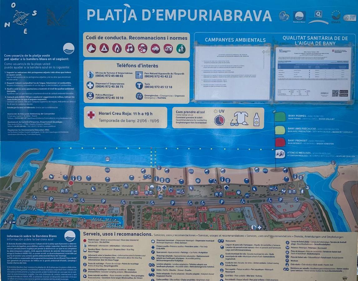 Apartamento 1ª Linea De Mar -Wifi- Aire Acondicionado Empuriabrava Luaran gambar